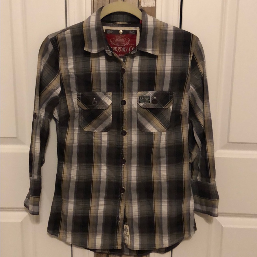 Plaid Button-Drop Shirt